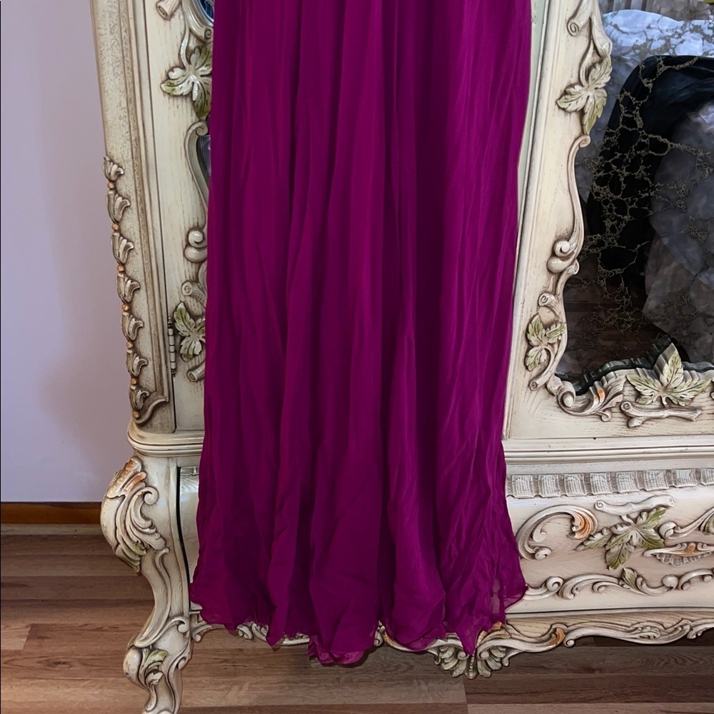 Aidan Mattox Burgundy Halter Gown - Picture 2 of 11